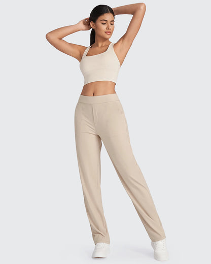 Pantalones de vestir rectos de talle alto ShiftReady - Largo regular