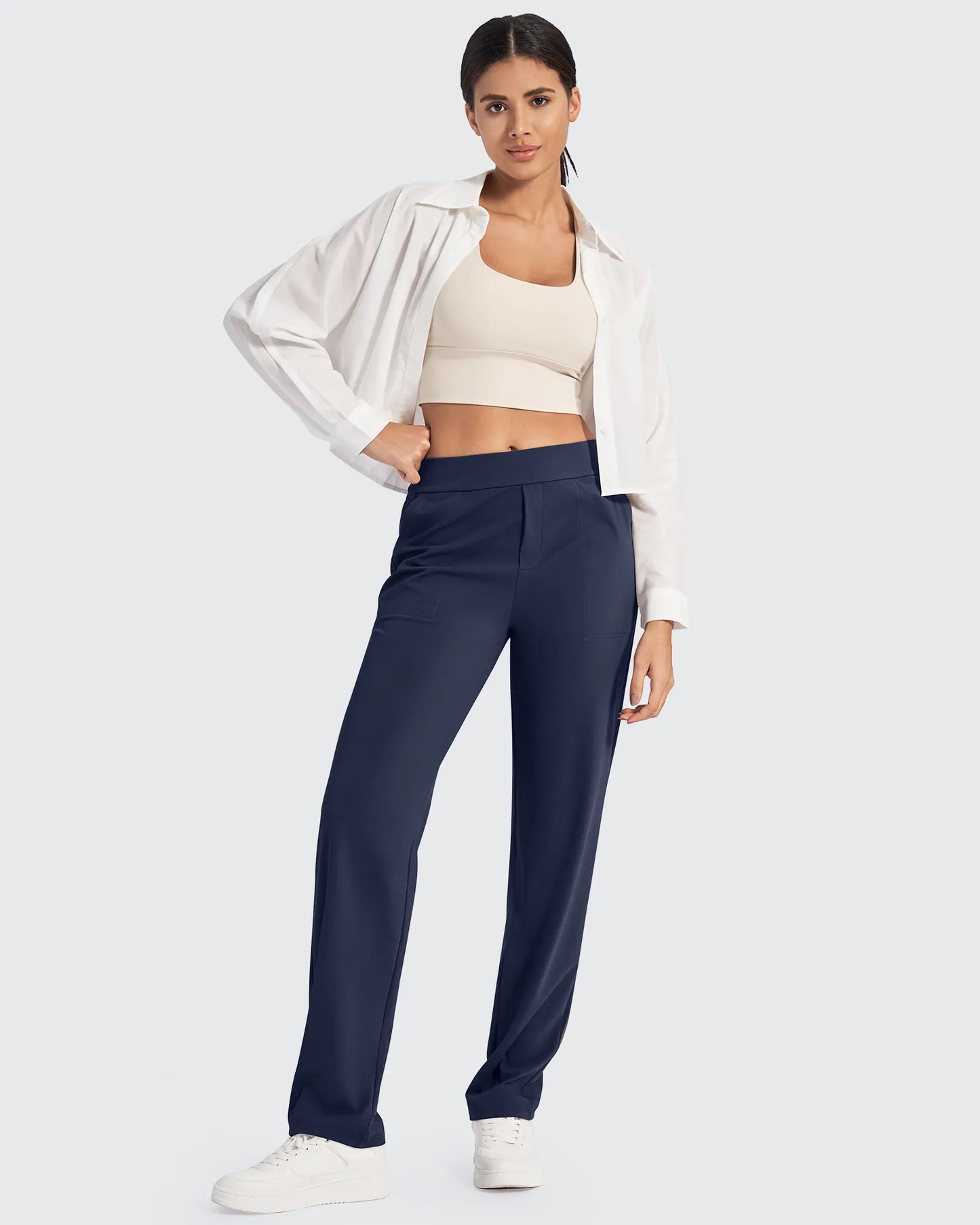 Pantalones de vestir rectos de talle alto ShiftReady