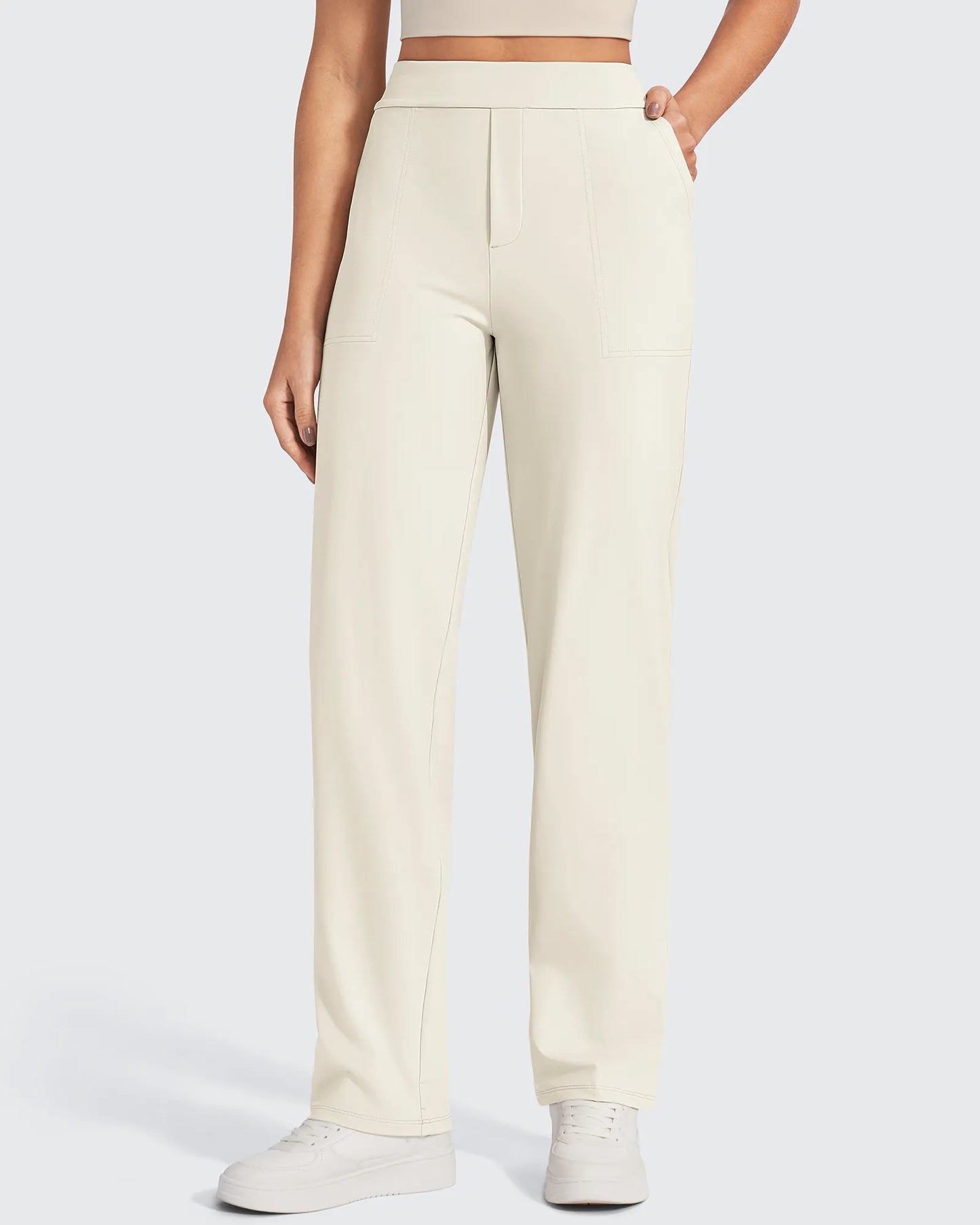 Pantalones de vestir rectos de talle alto ShiftReady - Largo regular