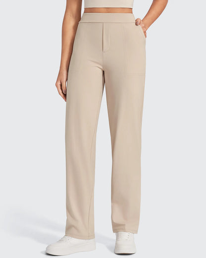 Pantalones de vestir rectos de talle alto ShiftReady Petite