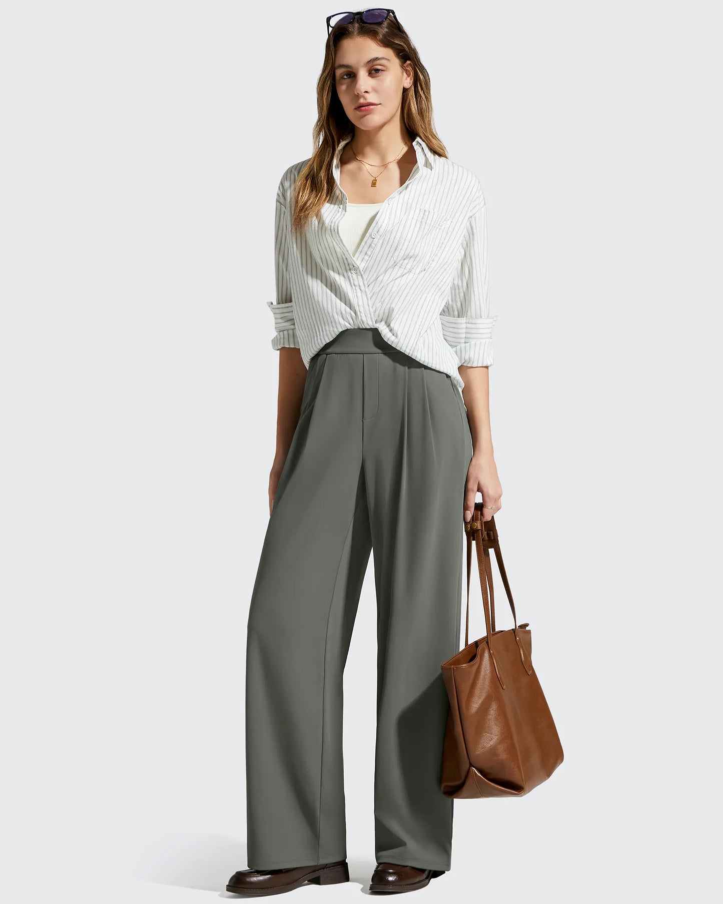 Pantalones Casuales de Vestir de Talle Alto ShiftReady