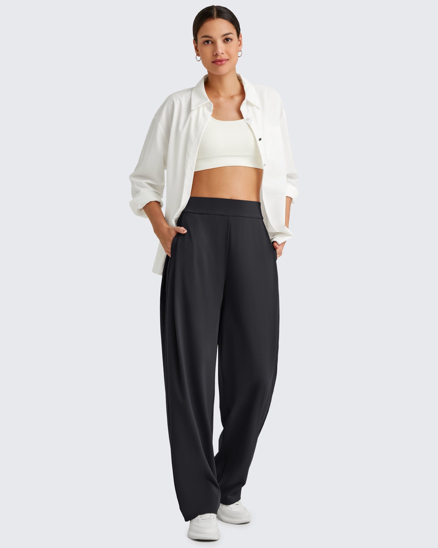 Pantalones de vestir de pernera ancha y talle alto ShiftReady