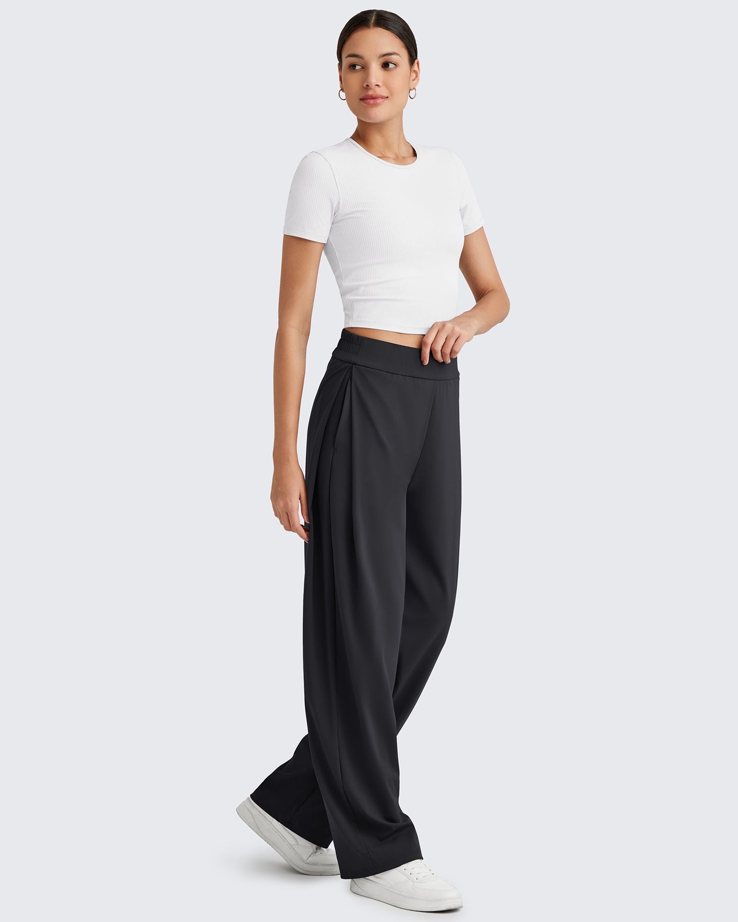 Pantalones de vestir de pernera ancha y talle alto ShiftReady