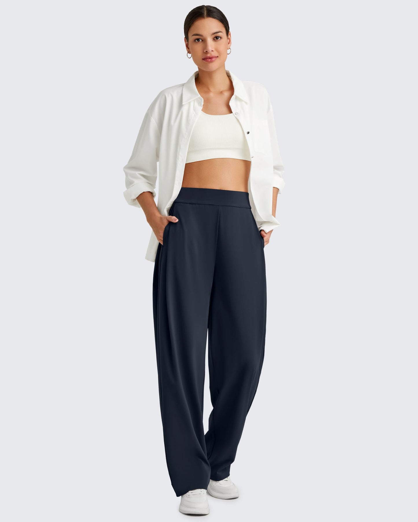 Pantalones de vestir de pernera ancha y talle alto ShiftReady