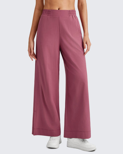 Pantalones Tobilleros ShiftReady de Talle Alto y Pierna Ancha con Abertura Lateral