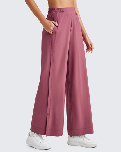 Pantalones Tobilleros ShiftReady de Talle Alto y Pierna Ancha con Abertura Lateral