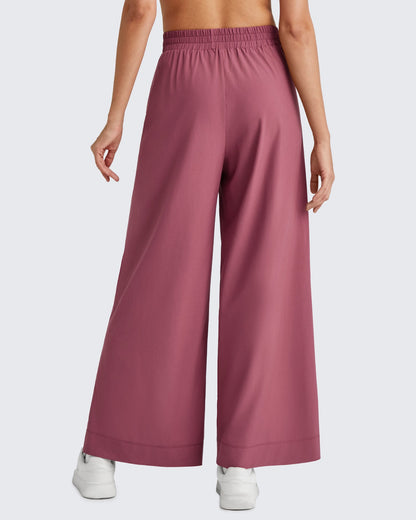 Pantalones Tobilleros ShiftReady de Talle Alto y Pierna Ancha con Abertura Lateral