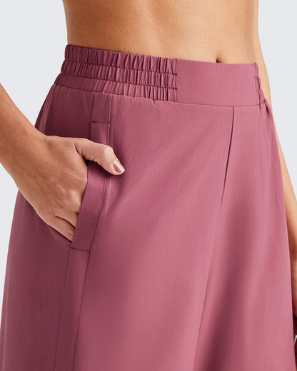 Pantalones Tobilleros ShiftReady de Talle Alto y Pierna Ancha con Abertura Lateral