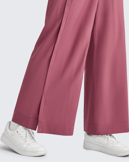 Pantalones Tobilleros ShiftReady de Talle Alto y Pierna Ancha con Abertura Lateral