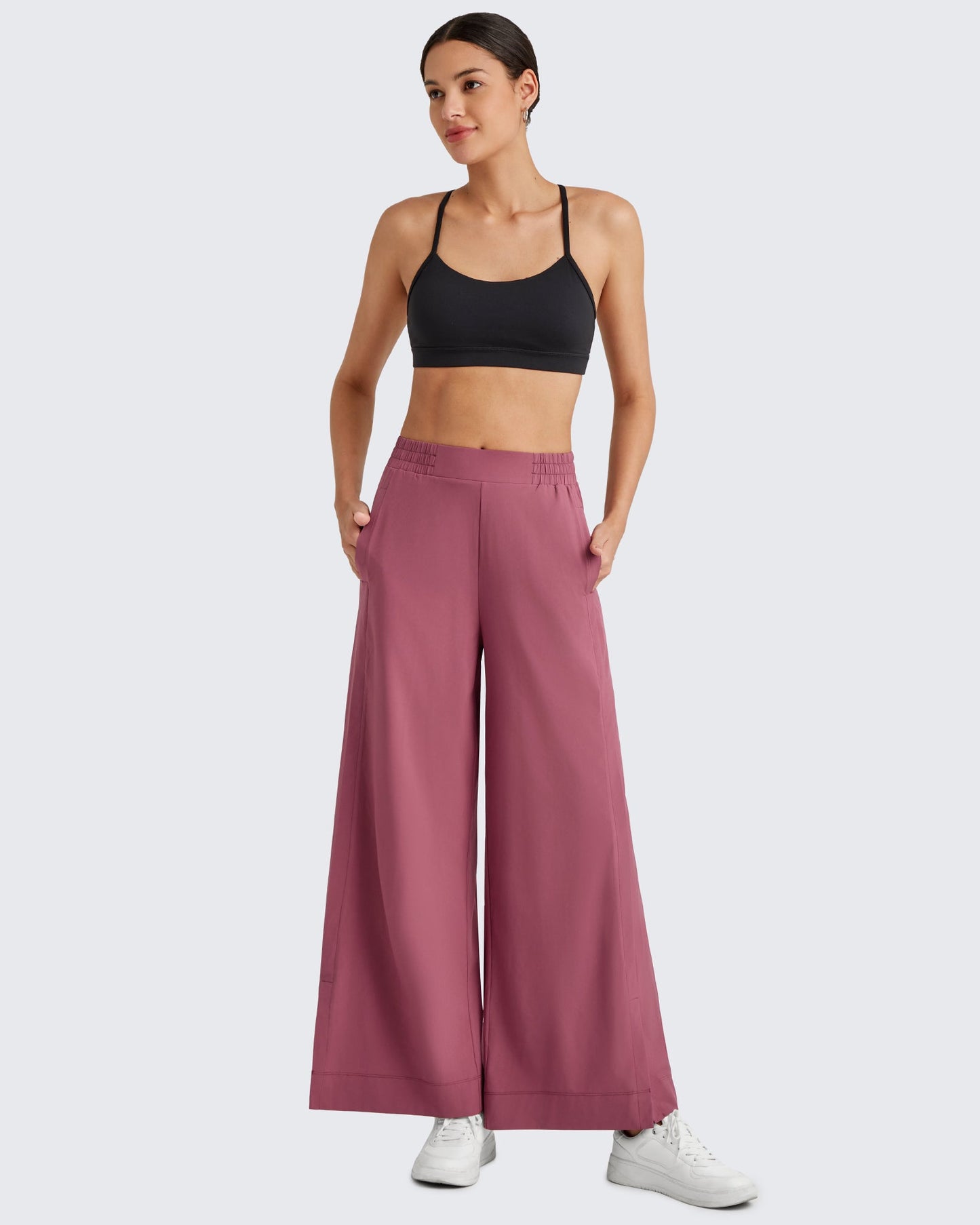 Pantalones Tobilleros ShiftReady de Talle Alto y Pierna Ancha con Abertura Lateral