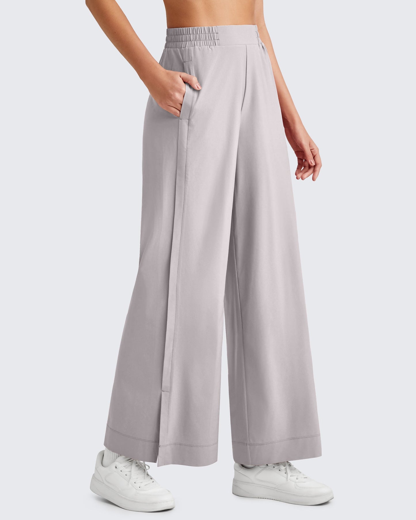 Pantalones Tobilleros ShiftReady de Talle Alto y Pierna Ancha con Abertura Lateral
