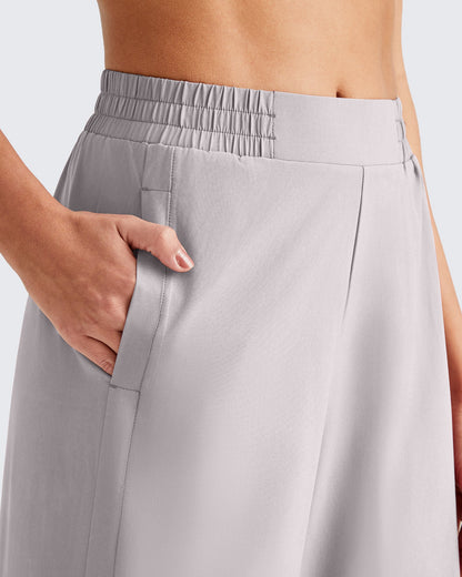 Pantalones Tobilleros ShiftReady de Talle Alto y Pierna Ancha con Abertura Lateral