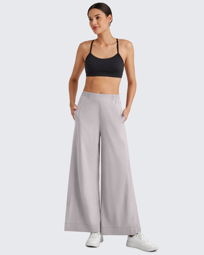 Pantalones Tobilleros ShiftReady de Talle Alto y Pierna Ancha con Abertura Lateral