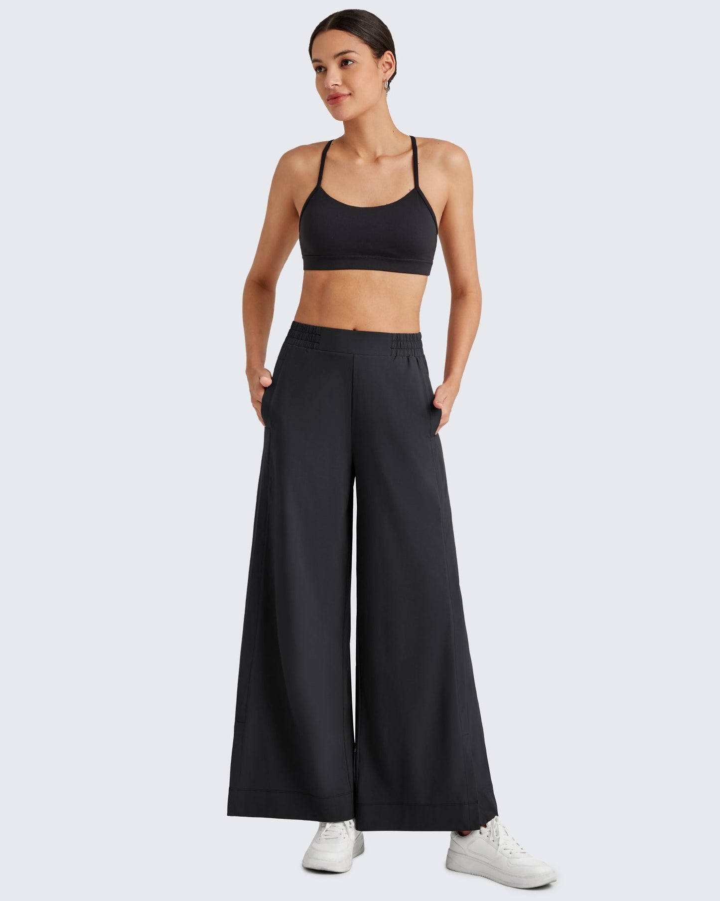 Pantalones Tobilleros ShiftReady de Talle Alto y Pierna Ancha con Abertura Lateral