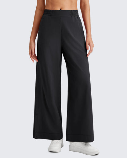 Pantalones Tobilleros ShiftReady de Talle Alto y Pierna Ancha con Abertura Lateral