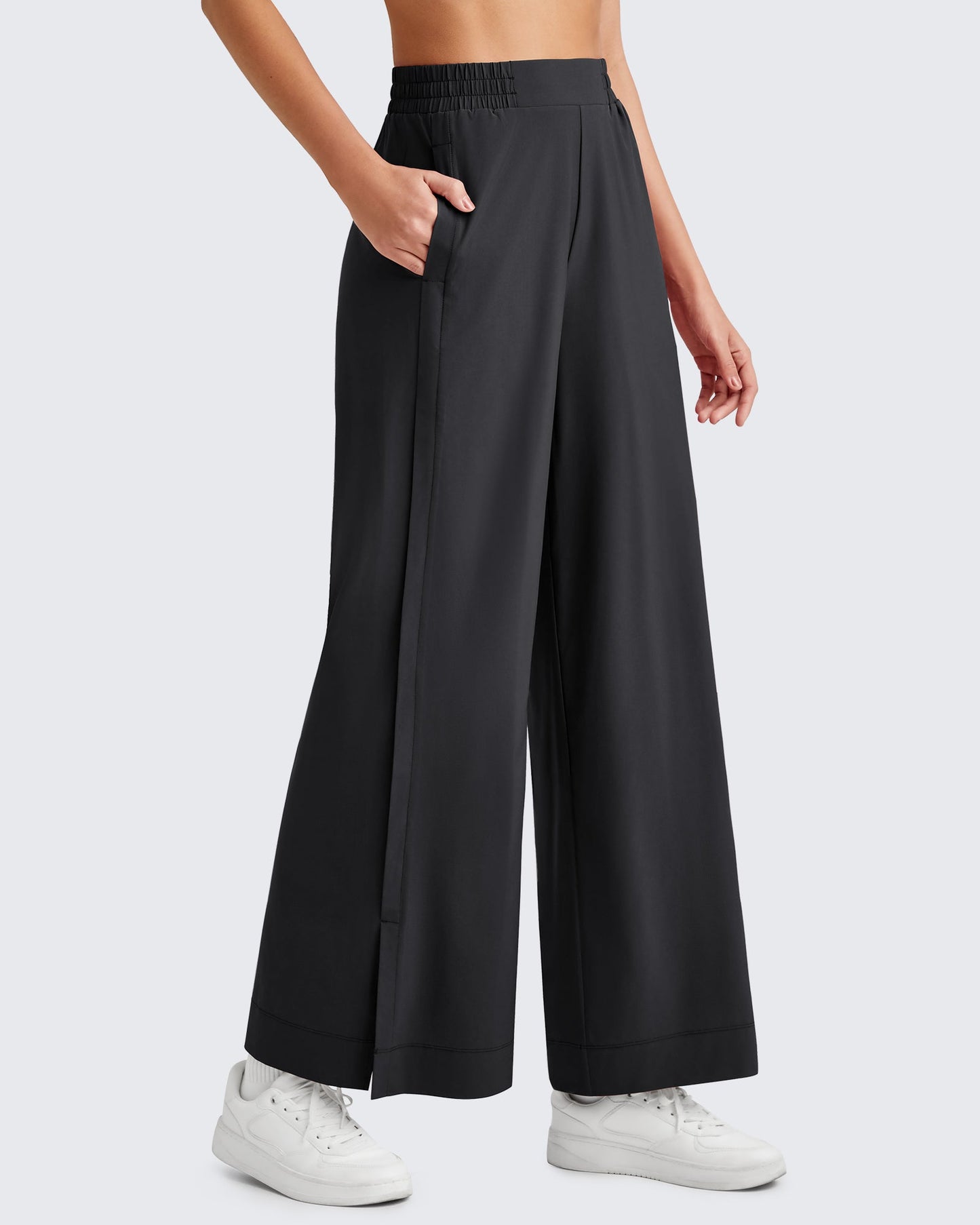 Pantalones Tobilleros ShiftReady de Talle Alto y Pierna Ancha con Abertura Lateral