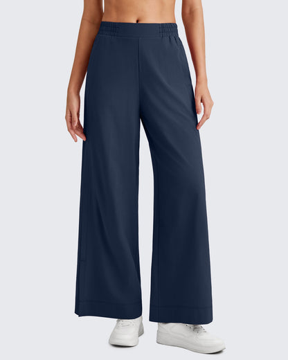 Pantalones Tobilleros ShiftReady de Talle Alto y Pierna Ancha con Abertura Lateral