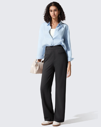 Pantalones de trabajo ShiftReady de pernera recta con bolsillos laterales y cintura elástica