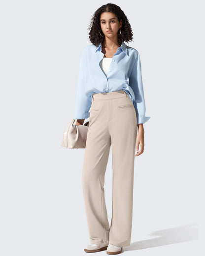Pantalones de trabajo ShiftReady de pernera recta con bolsillos laterales y cintura elástica