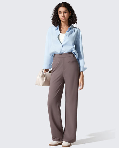 Pantalones de trabajo ShiftReady de pernera recta con bolsillos laterales y cintura elástica