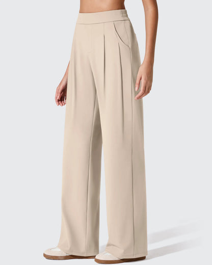 Pantalones de vestir ShiftReady plisados de pierna ancha con dos pliegues delanteros