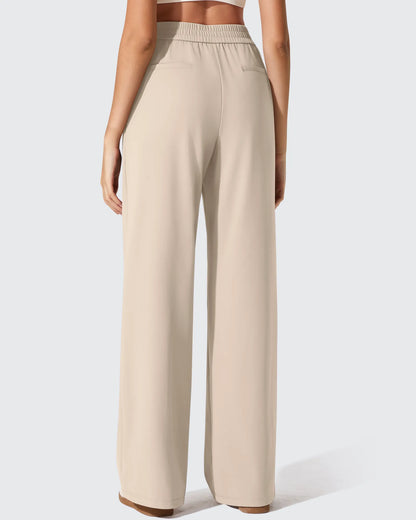 Pantalones de vestir ShiftReady plisados de pierna ancha con dos pliegues delanteros