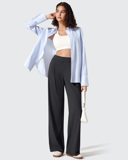 Pantalones de vestir ShiftReady plisados de pierna ancha con dos pliegues delanteros