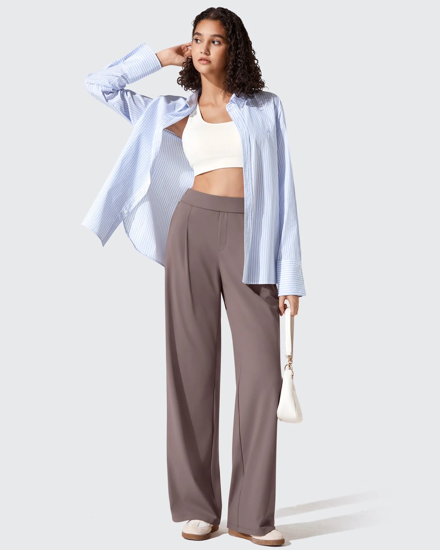 Pantalones de vestir ShiftReady plisados de pierna ancha con dos pliegues delanteros