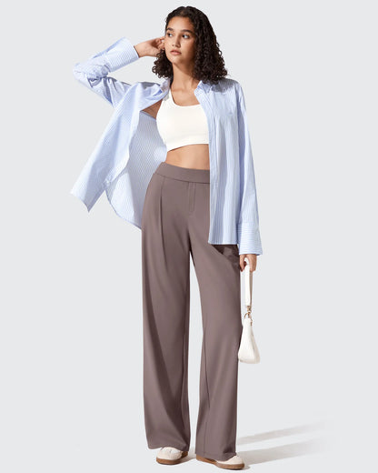 Pantalones de vestir ShiftReady plisados de pierna ancha con dos pliegues delanteros
