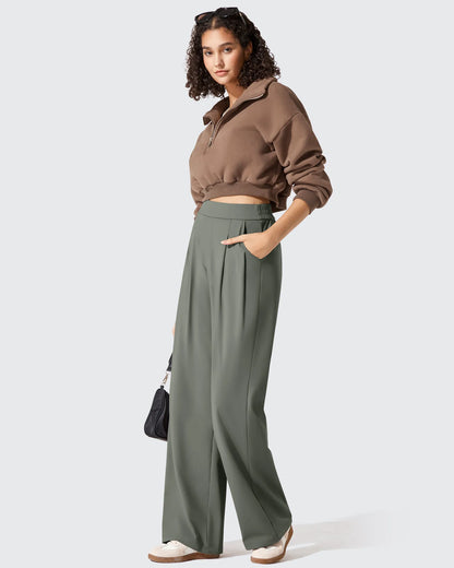 Pantalones de vestir ShiftReady plisados de pierna ancha con dos pliegues delanteros
