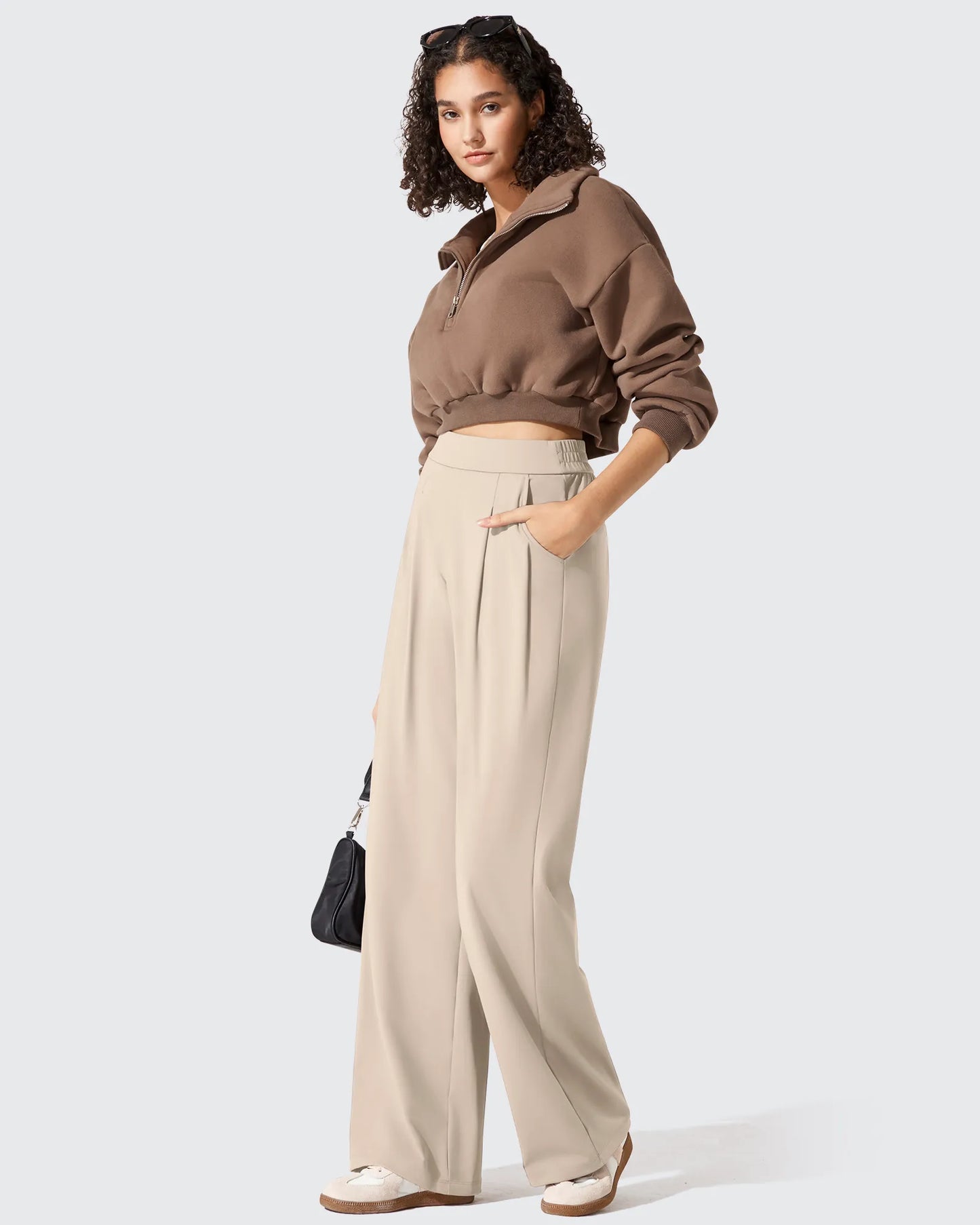 Pantalones de vestir ShiftReady plisados de pierna ancha con dos pliegues delanteros