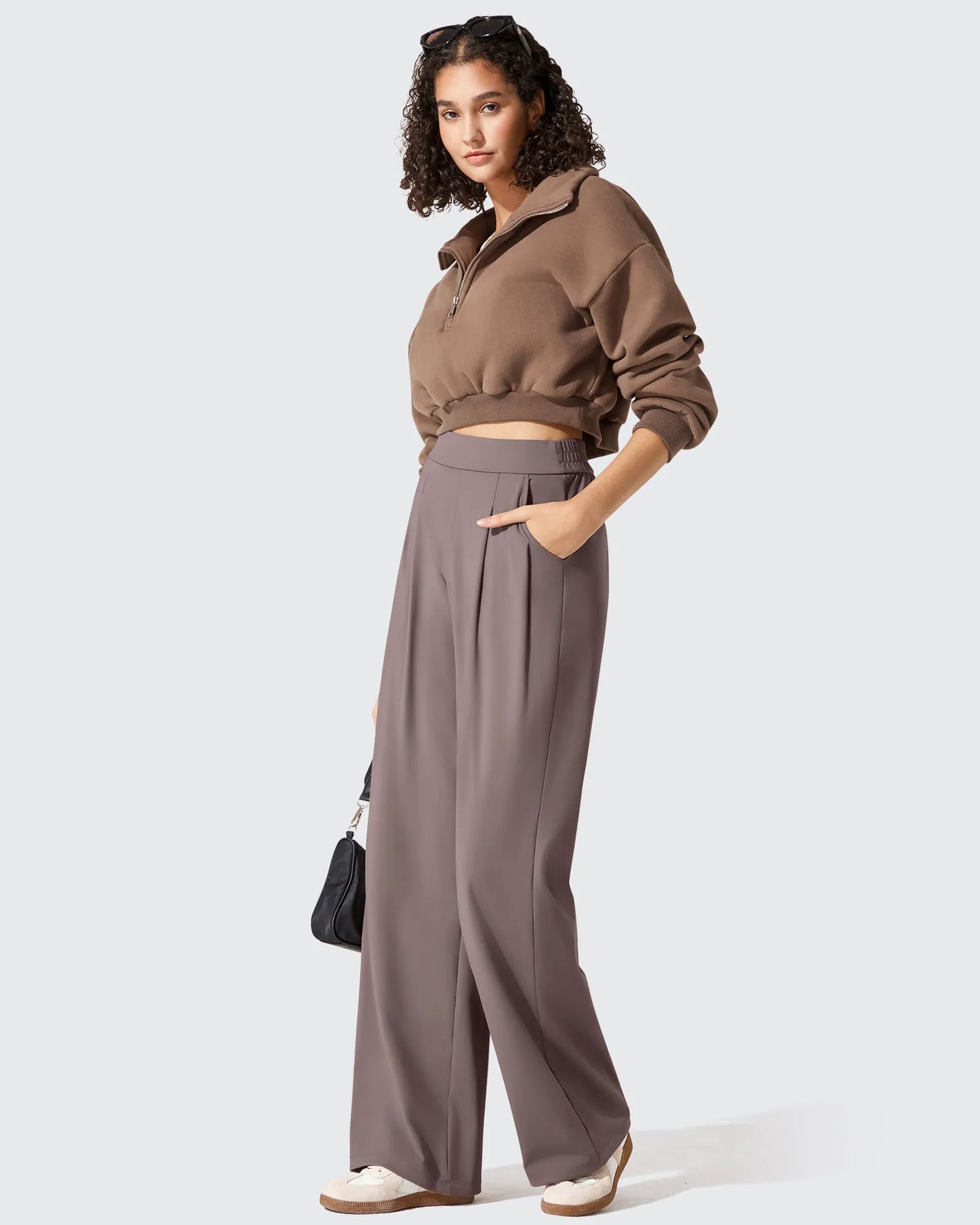 Pantalones de vestir ShiftReady plisados de pierna ancha con dos pliegues delanteros