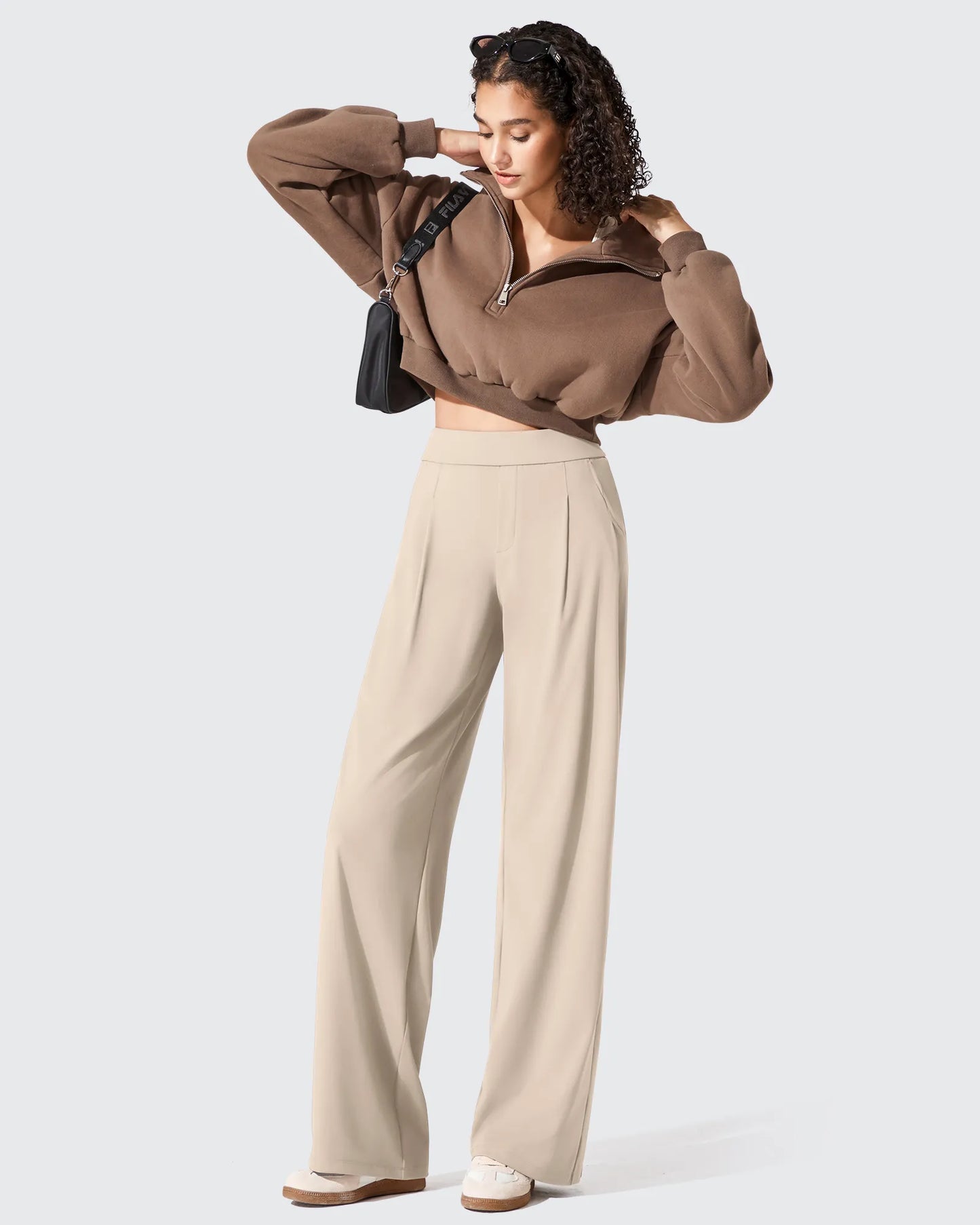 Pantalones de vestir ShiftReady plisados de pierna ancha con dos pliegues delanteros