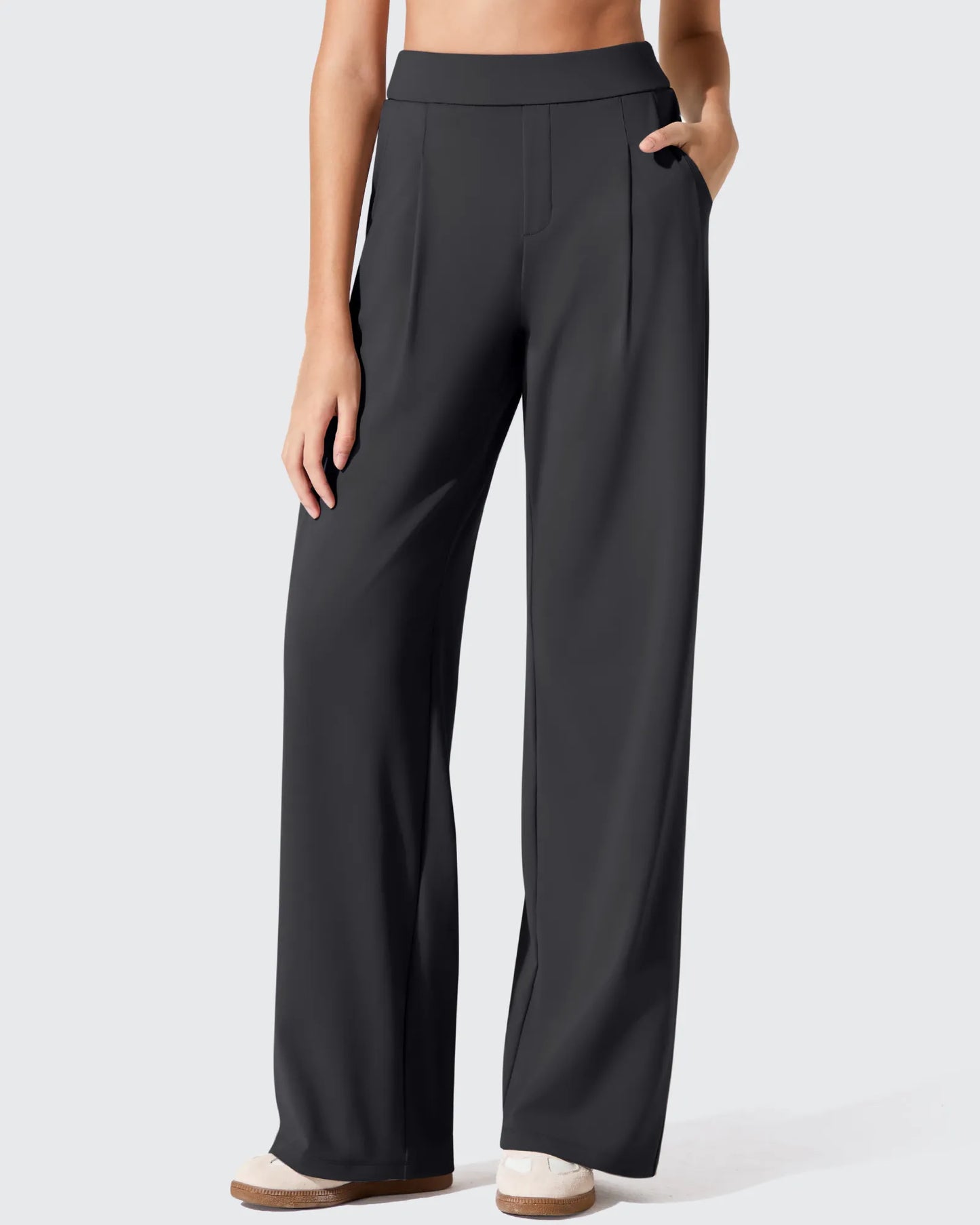Pantalones de vestir ShiftReady plisados de pierna ancha con dos pliegues delanteros