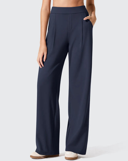 Pantalones de vestir ShiftReady plisados de pierna ancha con dos pliegues delanteros