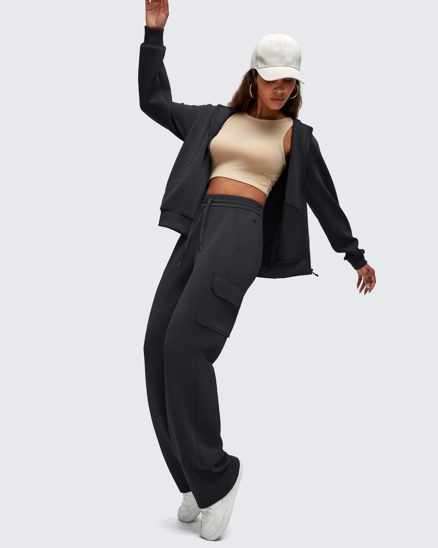 Pantalones de chándal cargo Smoofit de pernera ancha con cordón y bolsillos