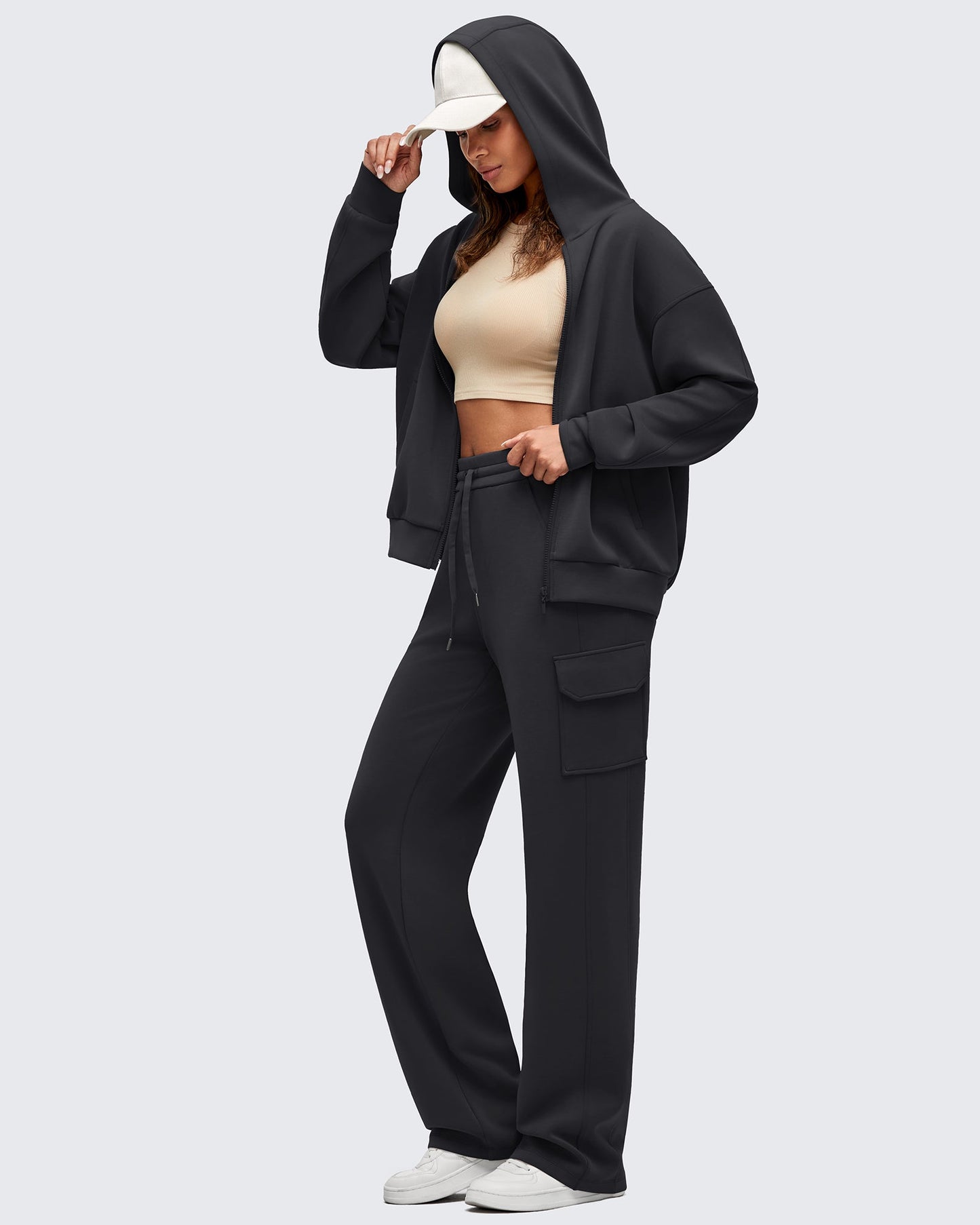 Pantalones de chándal cargo Smoofit de pernera ancha con cordón y bolsillos