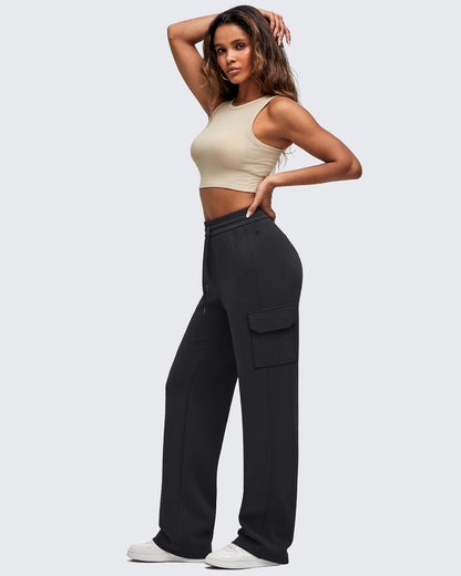 Pantalones de chándal cargo Smoofit de pernera ancha con cordón y bolsillos