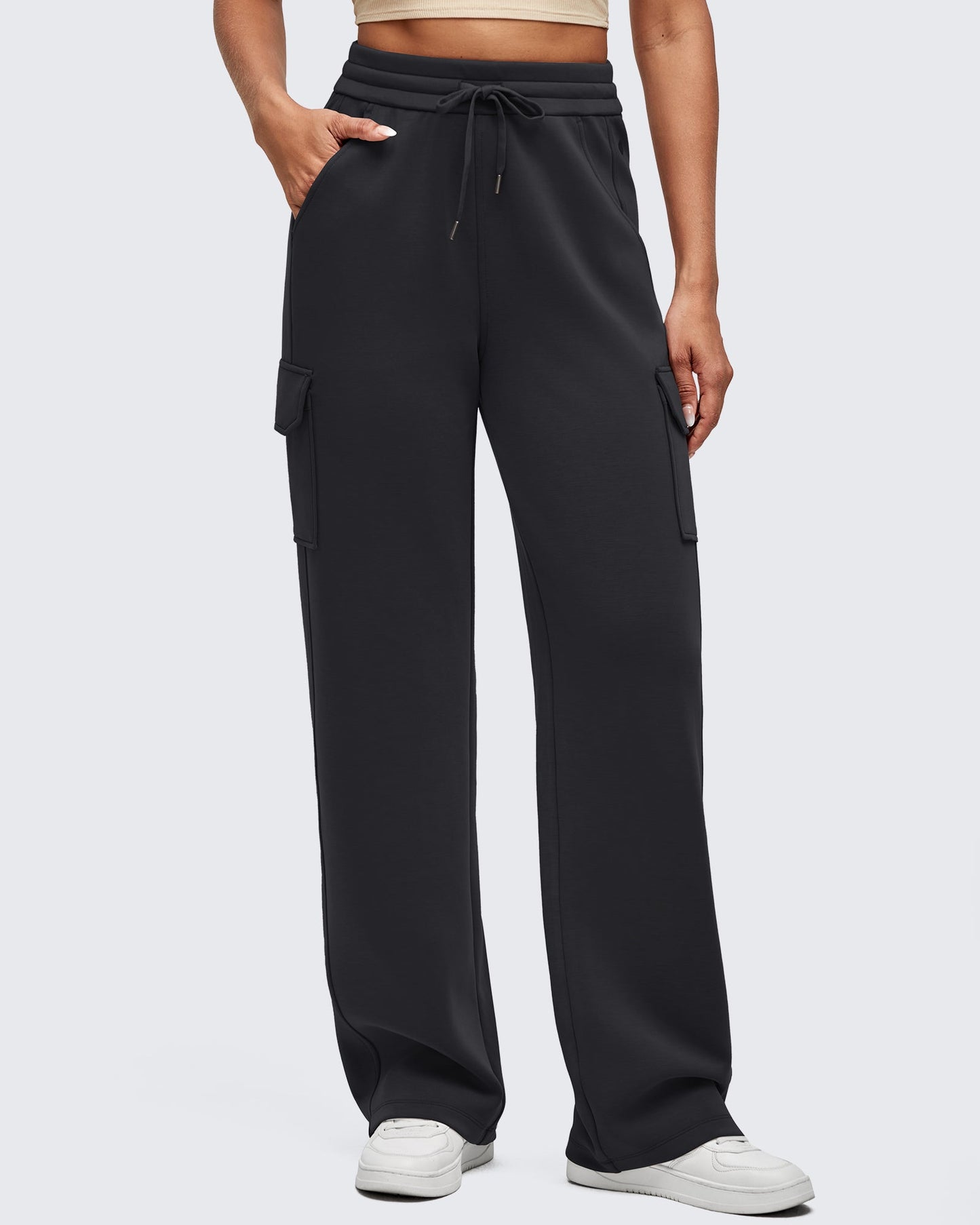 Pantalones de chándal cargo Smoofit de pernera ancha con cordón y bolsillos