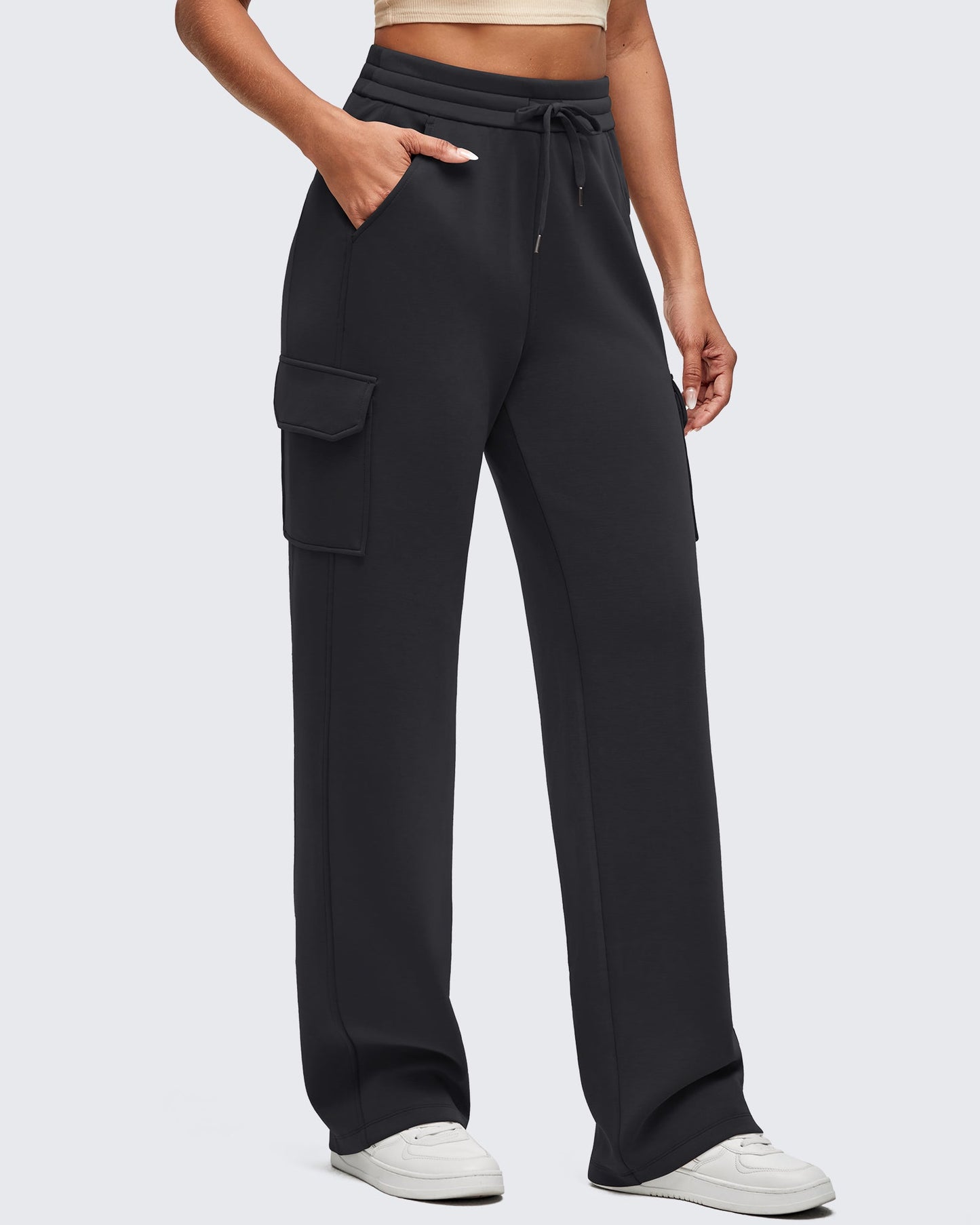 Pantalones de chándal cargo Smoofit de pernera ancha con cordón y bolsillos