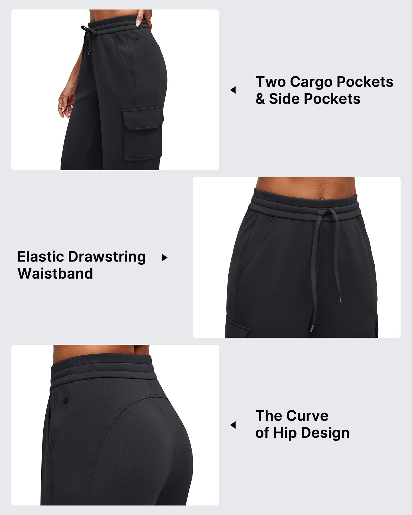 Pantalones de chándal cargo Smoofit de pernera ancha con cordón y bolsillos
