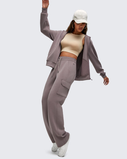 Pantalones de chándal cargo Smoofit de pernera ancha con cordón y bolsillos