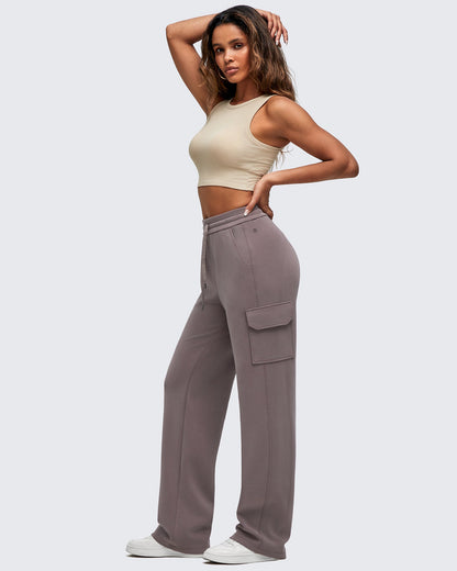 Pantalones de chándal cargo Smoofit de pernera ancha con cordón y bolsillos