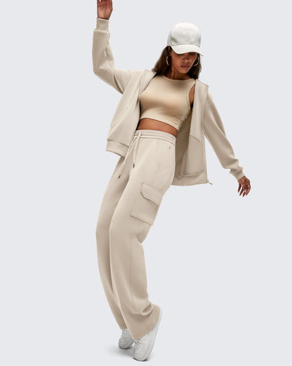 Pantalones de chándal cargo Smoofit de pernera ancha con cordón y bolsillos