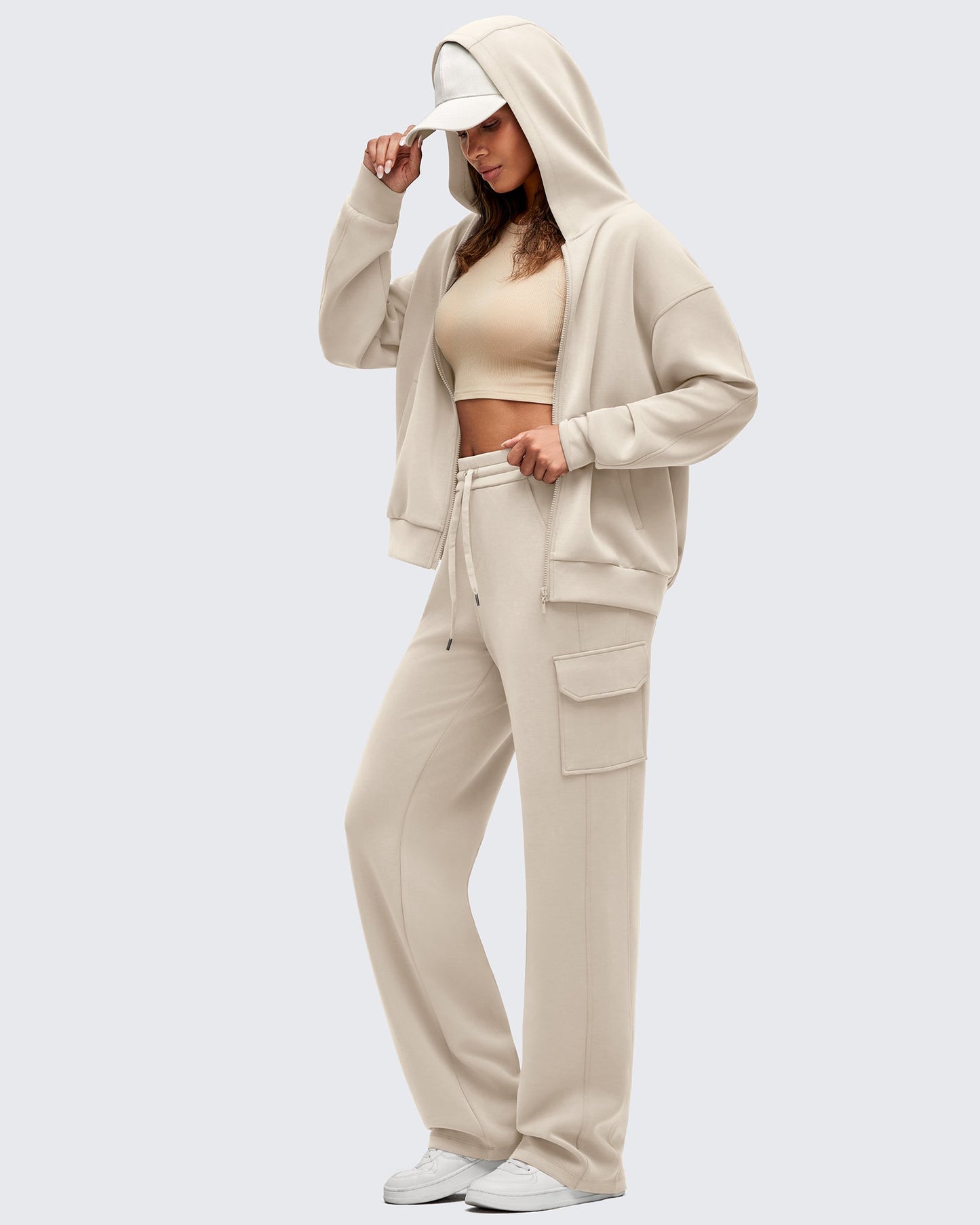 Pantalones de chándal cargo Smoofit de pernera ancha con cordón y bolsillos