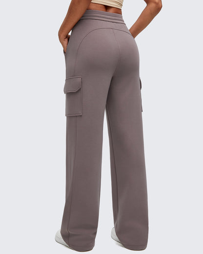 Pantalones de chándal cargo Smoofit de pernera ancha con cordón y bolsillos