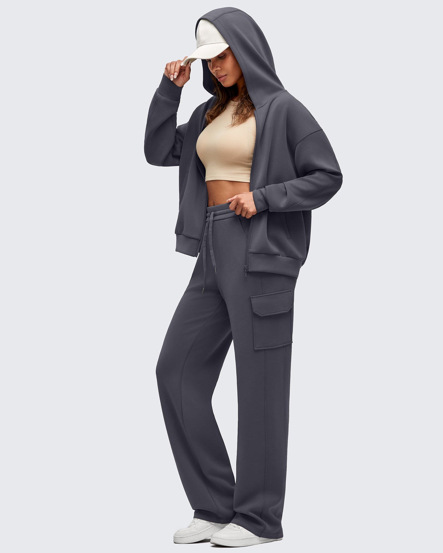 Pantalones de chándal cargo Smoofit de pernera ancha con cordón y bolsillos