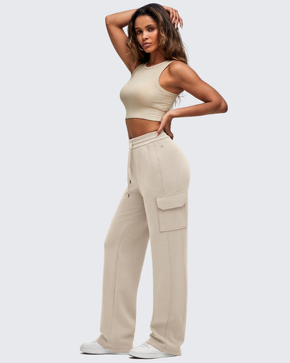 Pantalones de chándal cargo Smoofit de pernera ancha con cordón y bolsillos