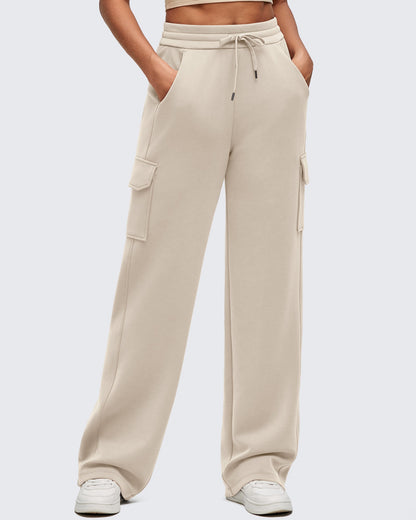 Pantalones de chándal cargo Smoofit de pernera ancha con cordón y bolsillos