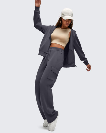 Pantalones de chándal cargo Smoofit de pernera ancha con cordón y bolsillos